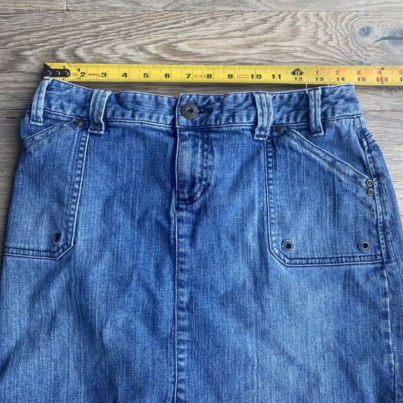 Jean Skirt Liz Claiborne Petite Size 10 Denim Skirt W/Pockets Front and Back - Picture 11 of 13